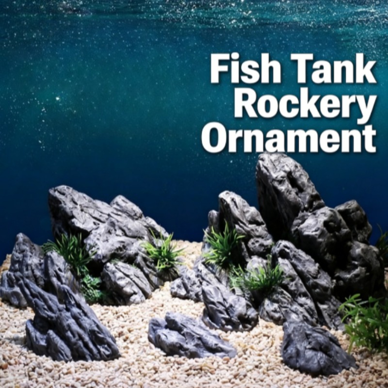 Aquarium Planted Setup - Aquarium-Dekor Simulierter Stein Felslandschaft Wasserpflanzen-Ornament Kleine
