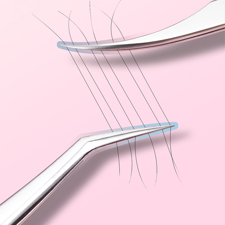 Planted Clip Tweezers - Edelstahl-Wimpernpinzette für hochdichte Blüten- und Wimpernverlängerung,