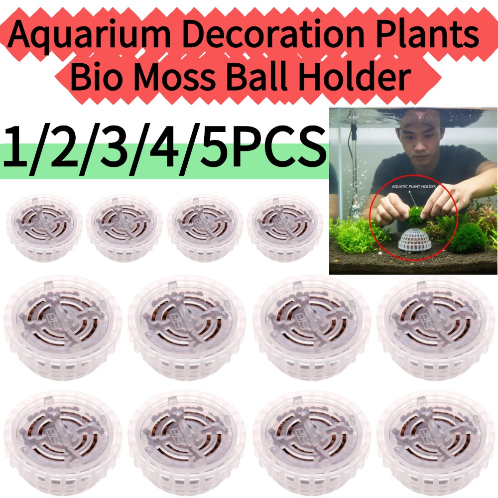 Aquarium Planted Tank Filter - 1/2/3/4/5 Stück Aquarium-Dekorationspflanzen Bio-Moosball-Halter für Aquarium