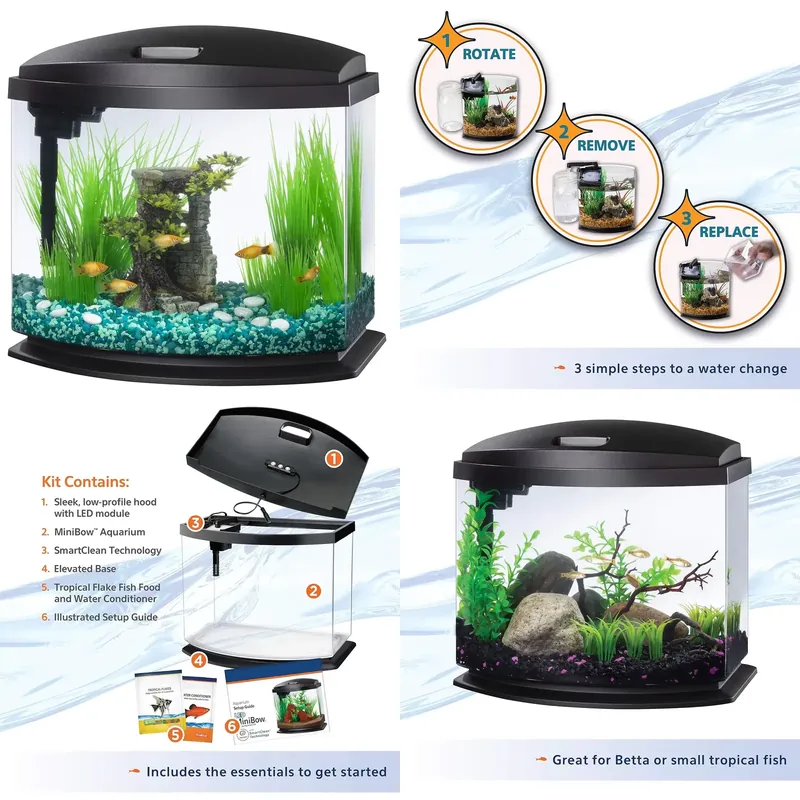 Aquarium Planted Tank Filter - Maßgefertigtes Glas-Acryl-Aquarium für Hydrokulturpflanzen, Transparentes Betta-Becken