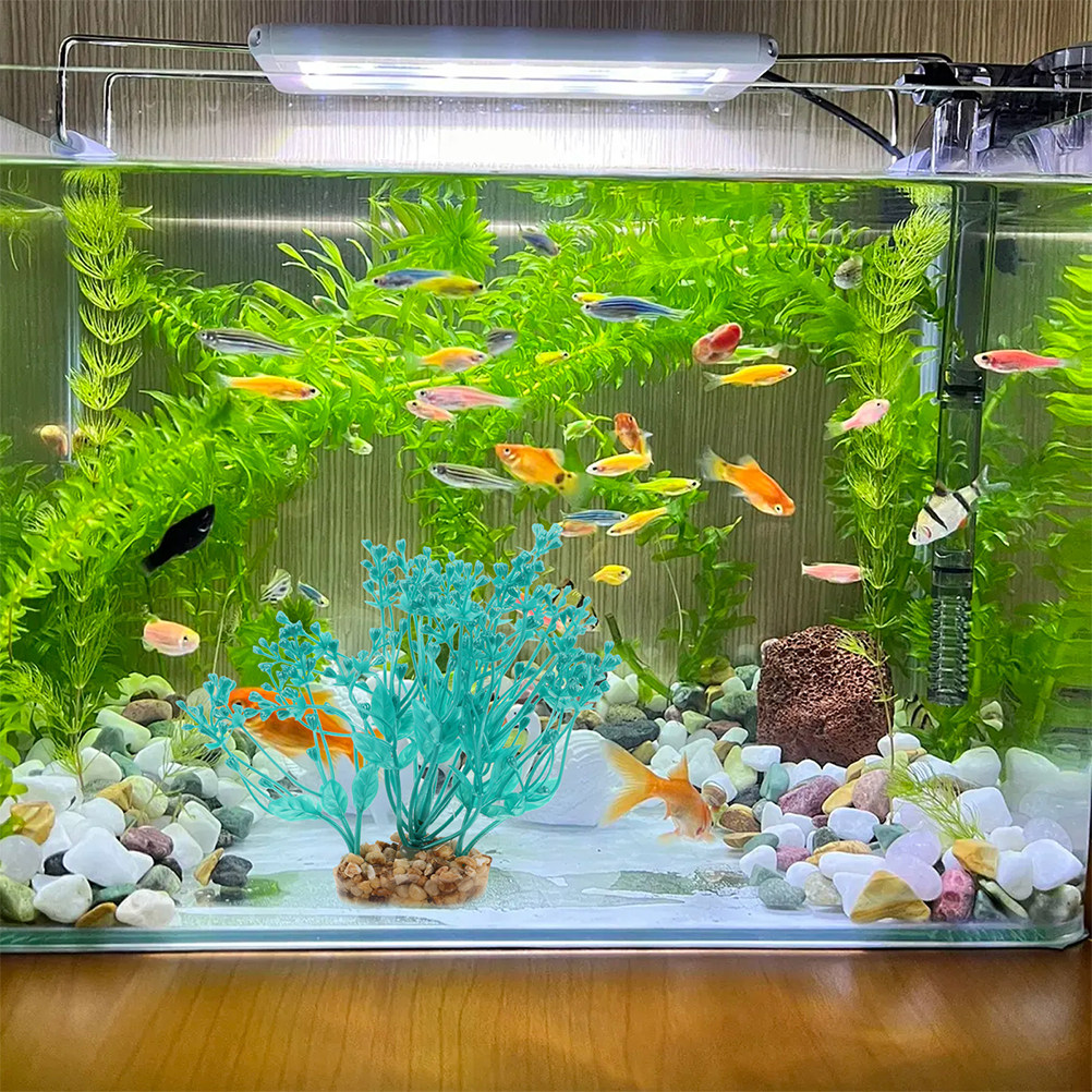 Aquarium Planted Setup - 2 Stück lebensechte Kunststoff-Aquariumpflanzen, künstliche Wasserpflanzen