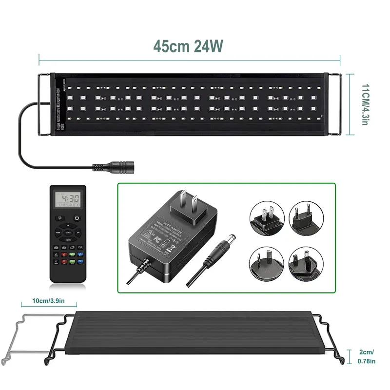 Aquarium Plant Light Spectrum - SIROKA 45cm Professionelle LED-Aquariumbeleuchtung mit Fernbedienung